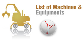 Barbrik List of Machines and Equipments